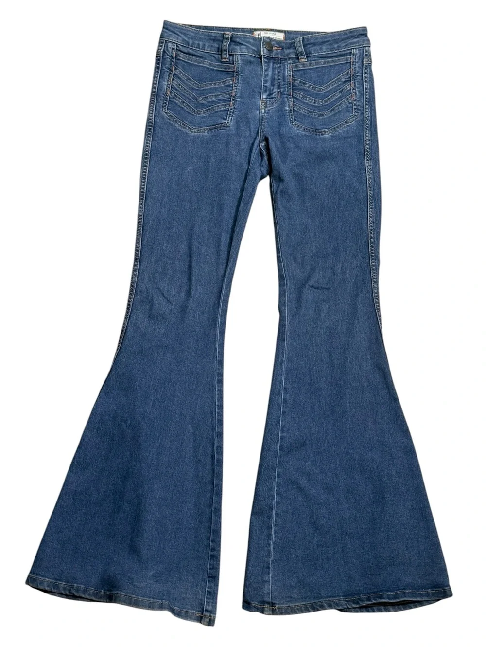 Free People Stella Super Flare Low Rise Jeans Size 27